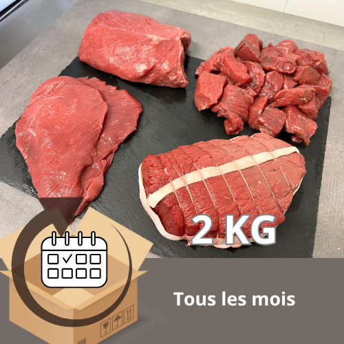 Colis de Bœuf 2kg – Abonnement mensuel