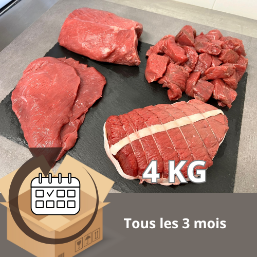 Colis de Bœuf Familial 4kg – Abonnement Trimestriel