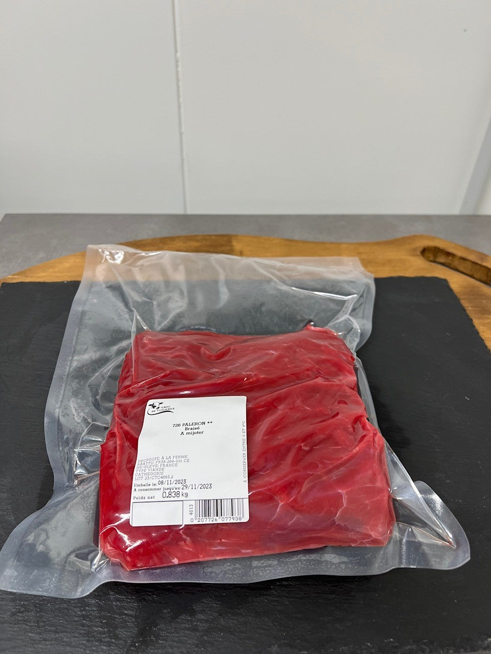 paleron emballé sous vide